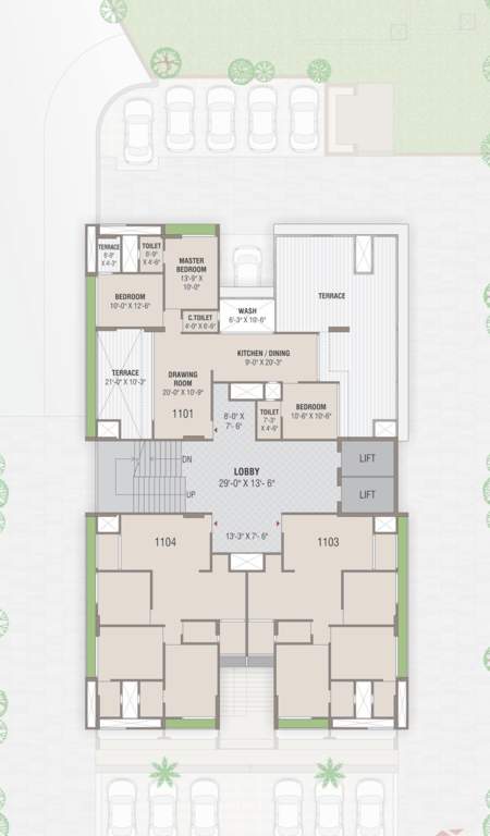  meera skyvue Meera Skyvue Cluster Plan for 11th Floor