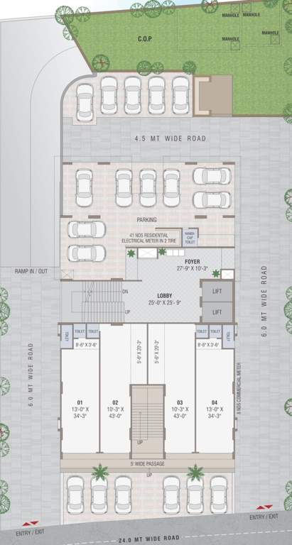  meera skyvue Meera Skyvue Cluster Plan for ground Floor