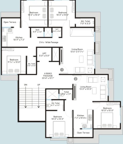 Vinayak Residency Cluster Plan for 4th Floor vinayak-residency Vinayak Residency Cluster Plan for 4th Floor
