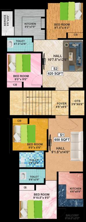  sai castle apartment Sai Castle Apartment Cluster Plan for 2nd Floor