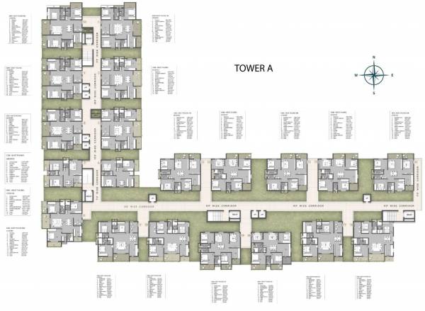  spring-violet Tower A Cluster Plan from 1st to 15th Floor