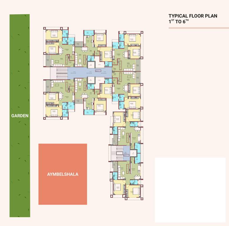  anjali society Block A And B Cluster Plan from 1st to 6th Floor