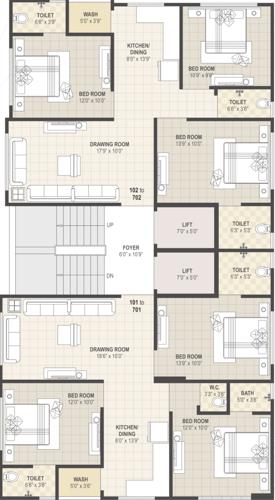  mizra-residency Mizra Residency Cluster Plan from 1st to 7th Floor