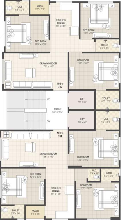  mizra residency Mizra Residency Cluster Plan from 1st to 7th Floor