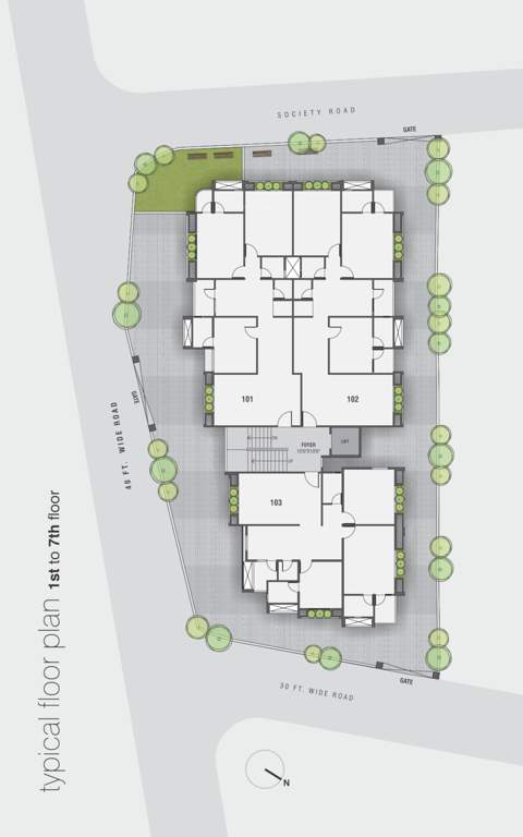  shantikrupa residency Shantikrupa Residency Cluster Plan from 1st to 7th Floor