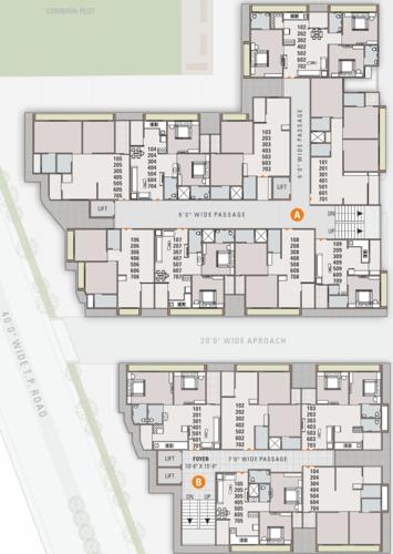  govardhan-prathna Block A and B Cluster Plan from 1st to 7th Floor