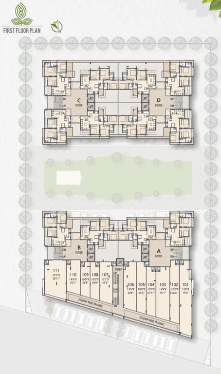  shivanta Block A, Block B, Block C And Block D  Cluster Plan for 1st Floor