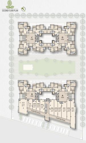  shivanta Block A, Block B, Block C And Block D  Cluster Plan for 2nd Floor