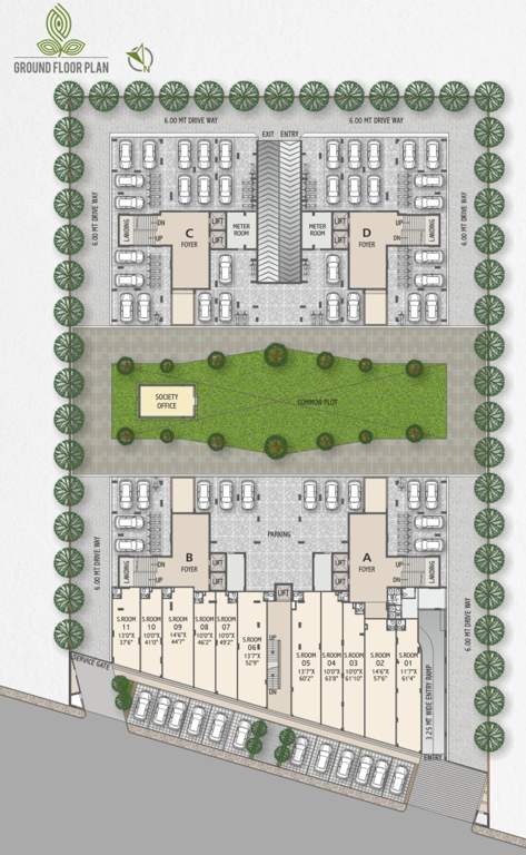 shivanta Block A, Block B, Block C And Block D Cluster Plan for ground Floor