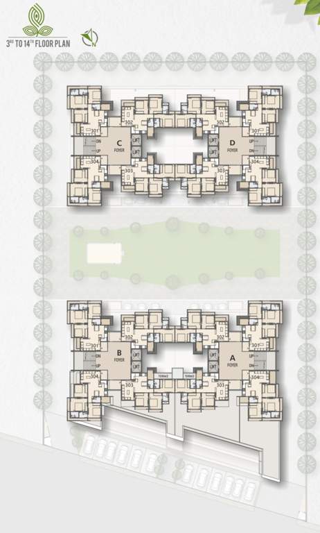  shivanta Block A, Block B, Block C And Block D Cluster Plan from 3rd to 14th Floor