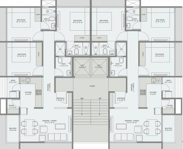  saanvi-sky Block A Cluster Plan from 1st to 7th Floor