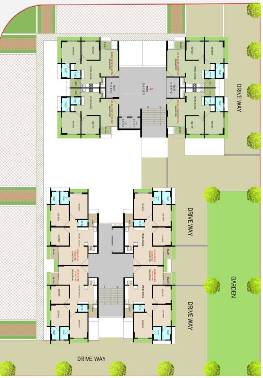 carnation Block A+B Cluster Plan from 1st to 10th Floor