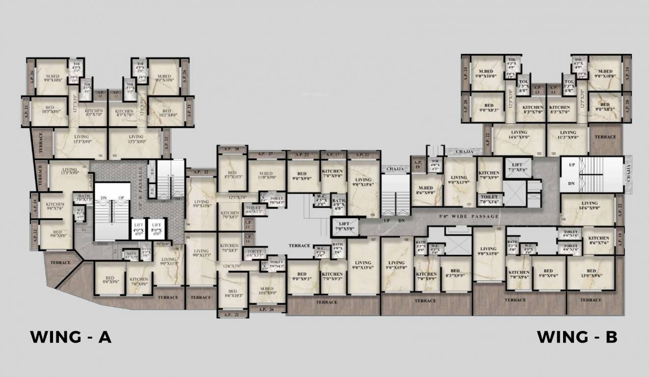  aleen heights Aleen Heights Cluster Plan For 1st Floor