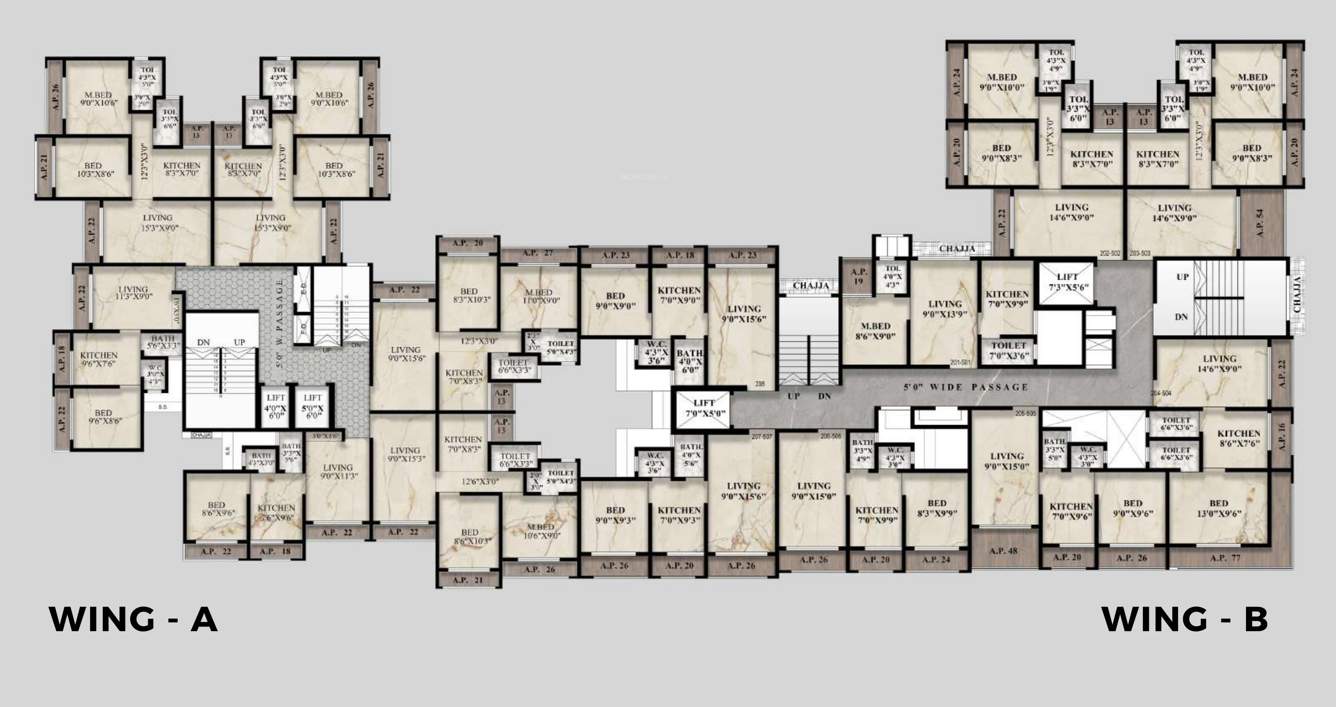  aleen heights Aleen Heights Cluster Plan From 2nd to 5th Floor