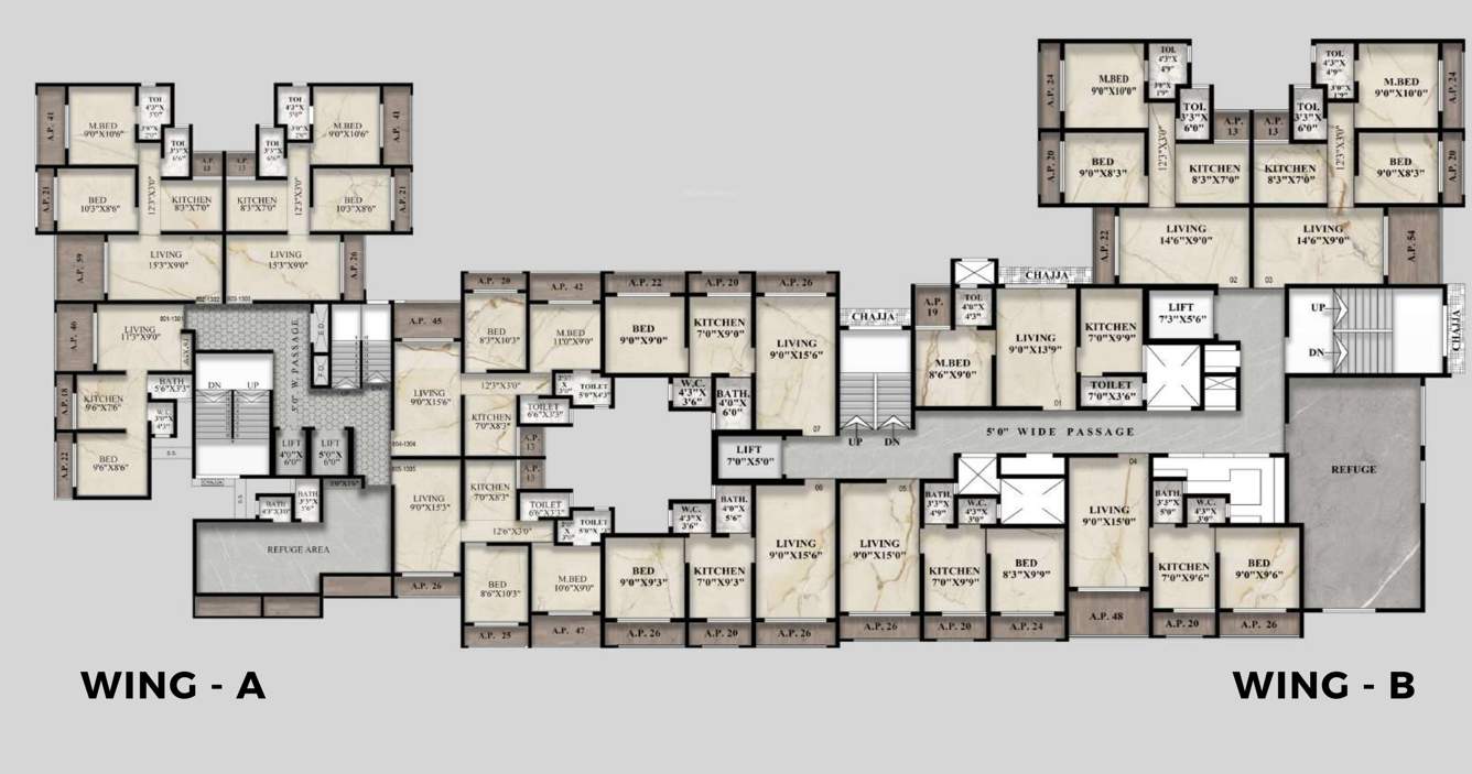  aleen heights Aleen Heights Cluster Plan From 8th To 13th Floor