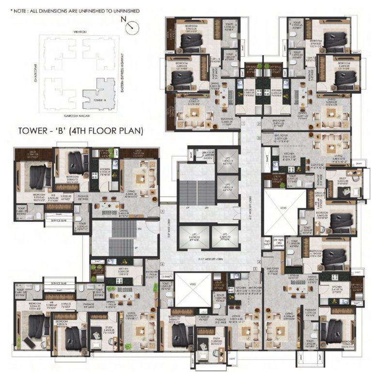  the views Tower B Cluster Plan