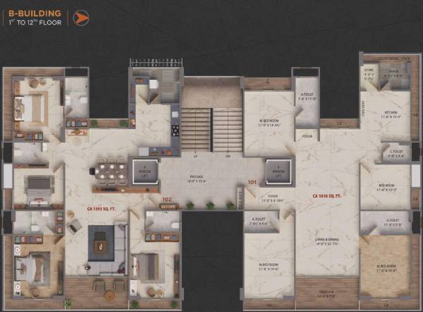  opulence Block B Cluster Plan from 1st to 12th Floor