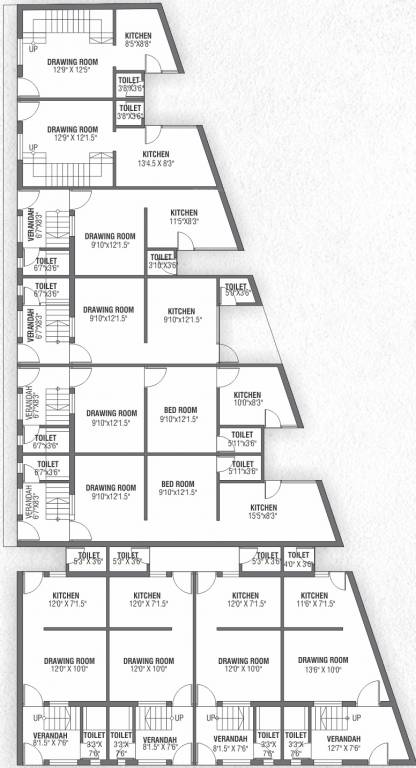  homes Block A Cluster Plan For Ground Floor