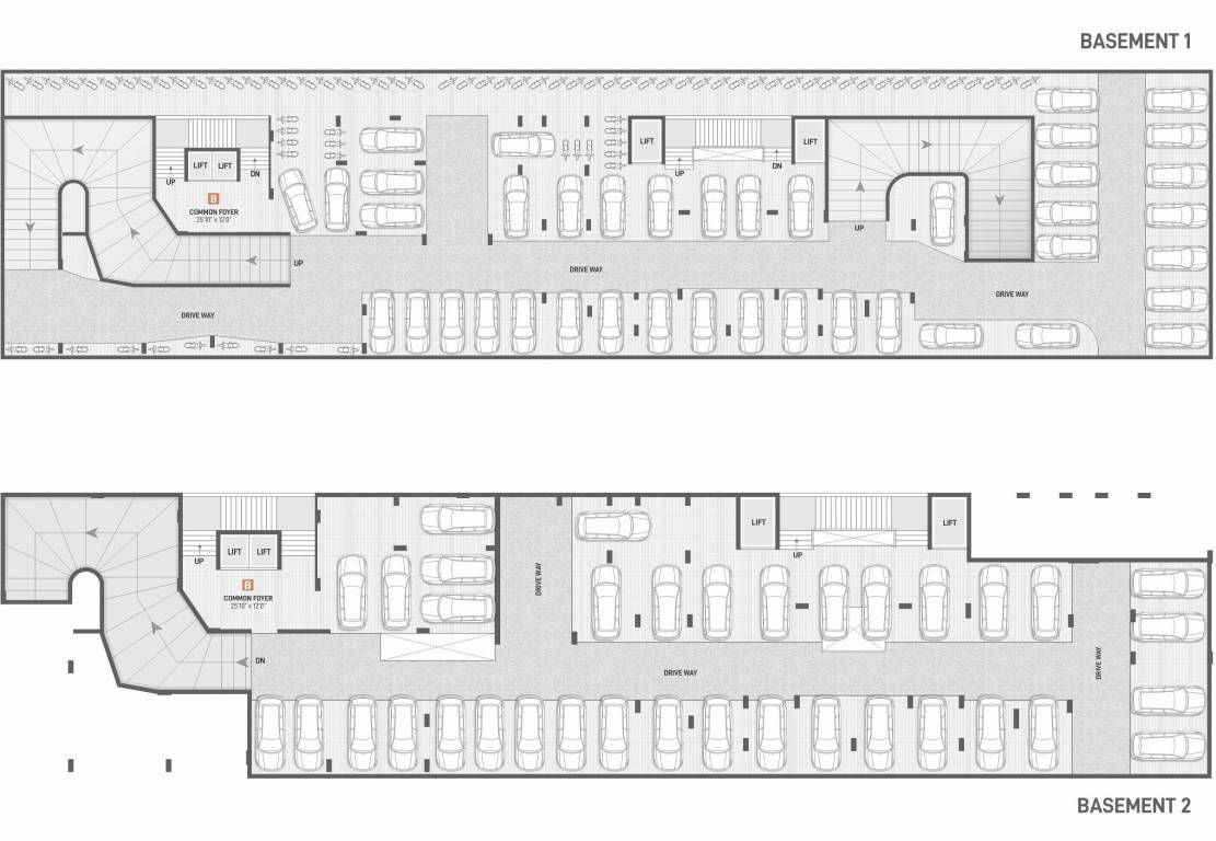  sapphire Block A+B Cluster Plan For Basement Parking