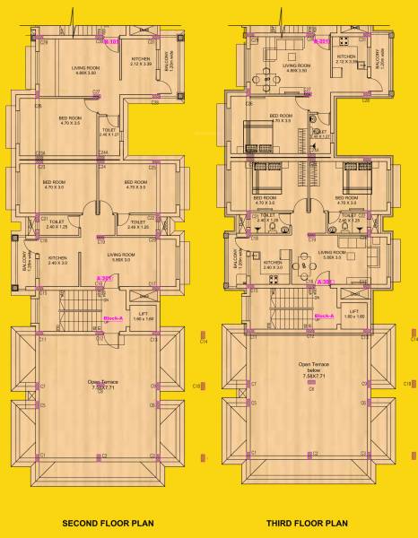  liberata Block A+B+C Cluster Plan from 2nd to 3rd Floor