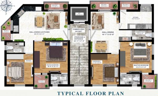  homes Grace Homes Cluster Plan from 1st to 3rd Floor