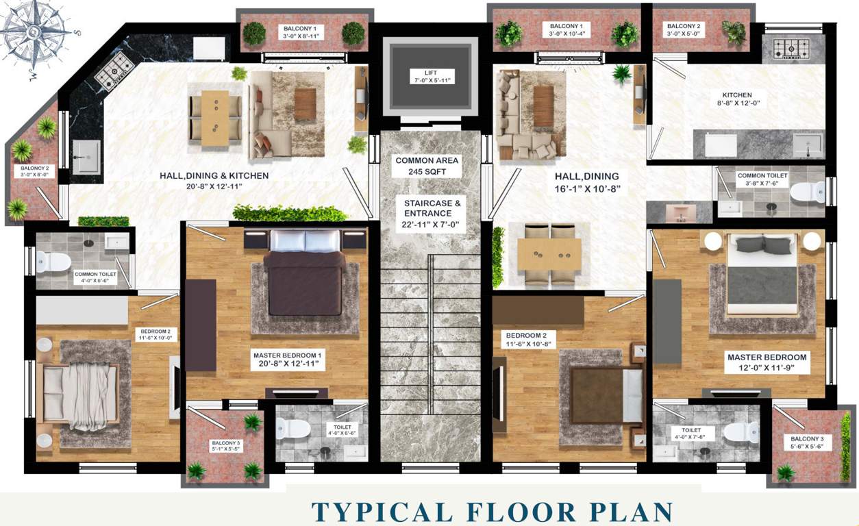  homes Grace Homes Cluster Plan from 1st to 3rd Floor