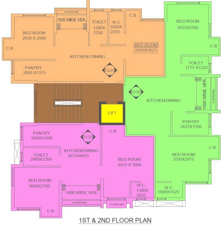  samyra park and enclave Block A Cluster Plan From 1st To 2nd Floor 1644