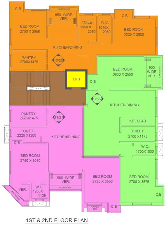  samyra park and enclave Block A Cluster Plan From 1st To 2nd Floor 1646