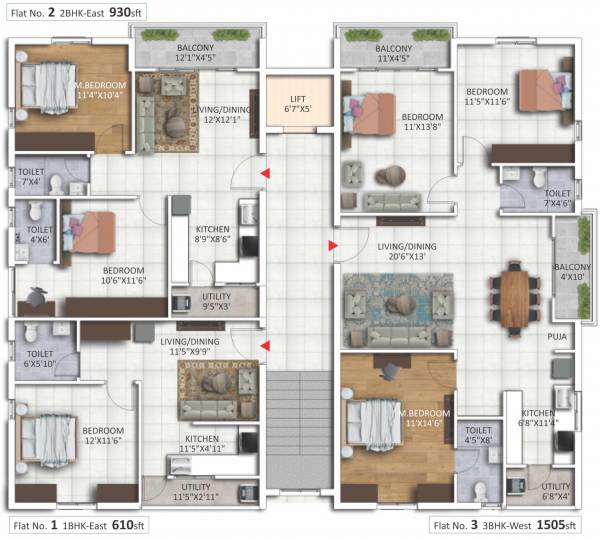  bondada-park-edge-block-a Bondada Park Edge Block A Cluster Plan For Typical