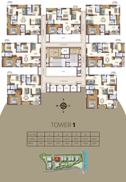  vasavi-atlantis Tower 1 Cluster Plan