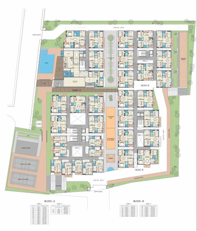  blue berry homes Cluster Plan for Ground Floor