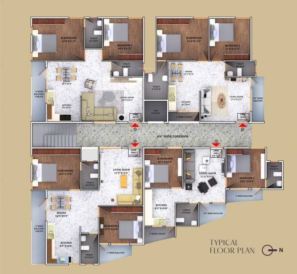  heights Heights Cluster Plan From 1st to 4th Floor