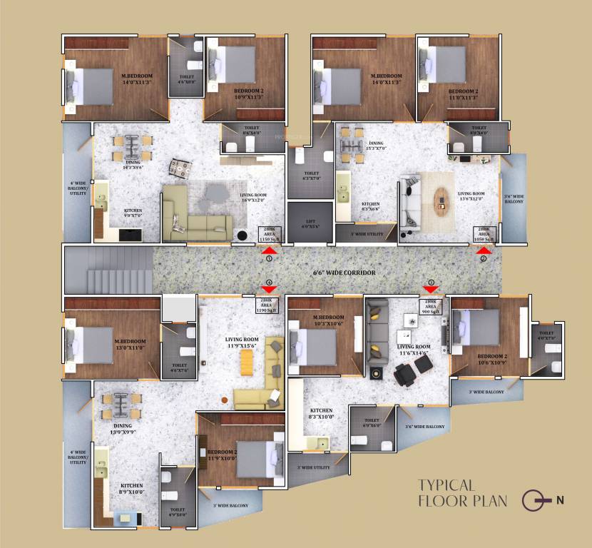  heights Heights Cluster Plan From 1st to 4th Floor
