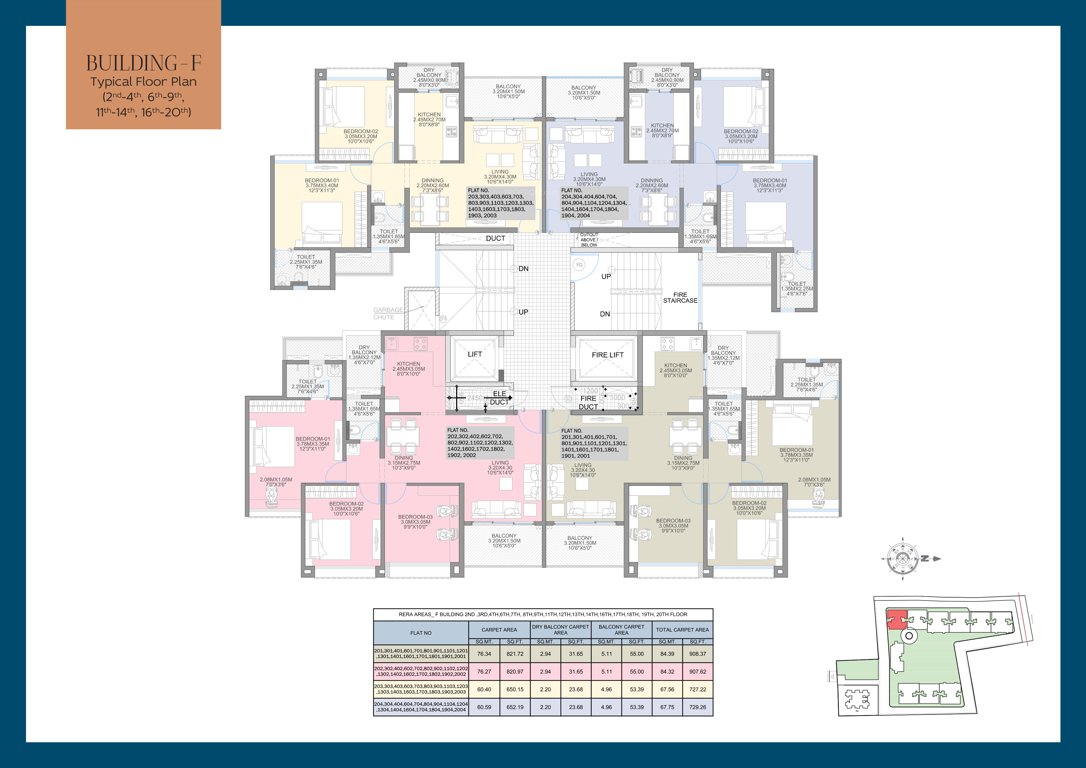  kingsley F Cluster Plan from 4th to 20th Floor
