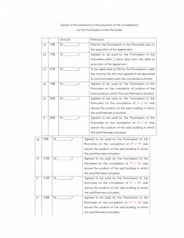 kingsley Construction Linked Payment (CLP) Payment Plan