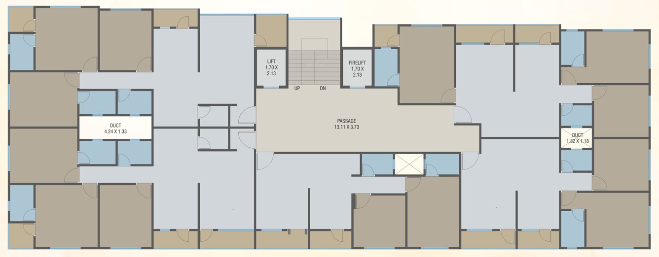  shanti kunj Tower A Cluster Plan From 2nd To 7th Floor