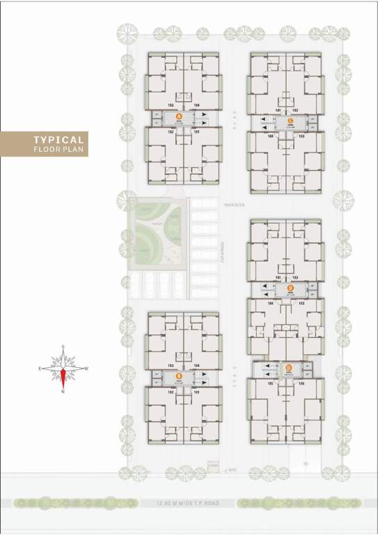 nest Block A Cluster Plan For Typical Floor
