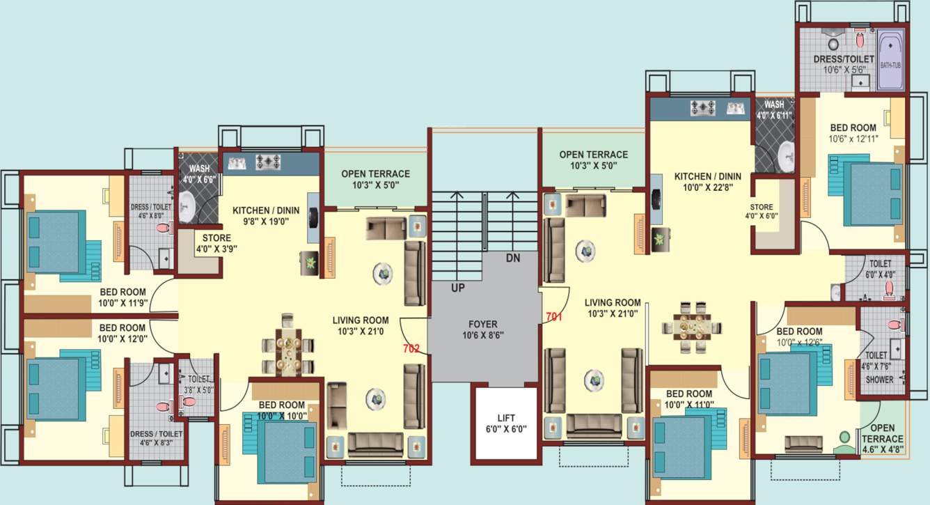  antilia heights Antilia Heights Cluster Plan For 7th Floor