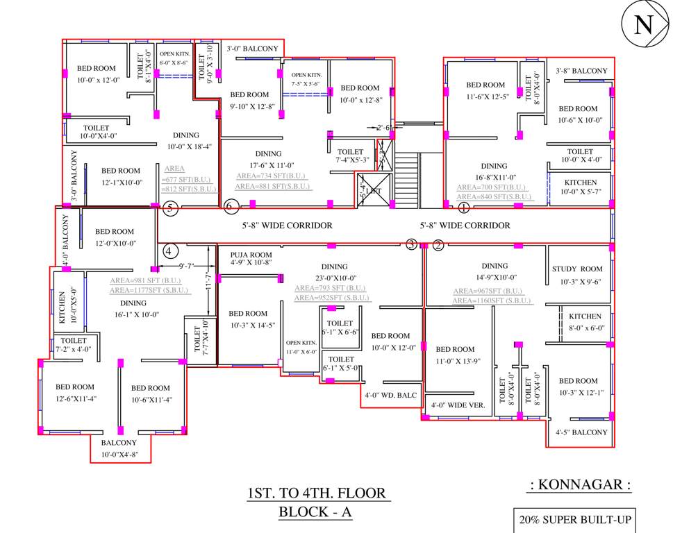  housing complex Ajanta Housing Complex Cluster Plan From 1st To 4th Floor