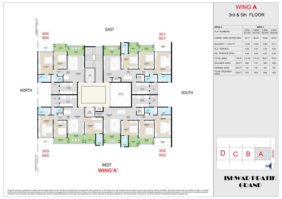  ishwar pratik grand Ishwar Pratik Grand A Wing Cluster Plan