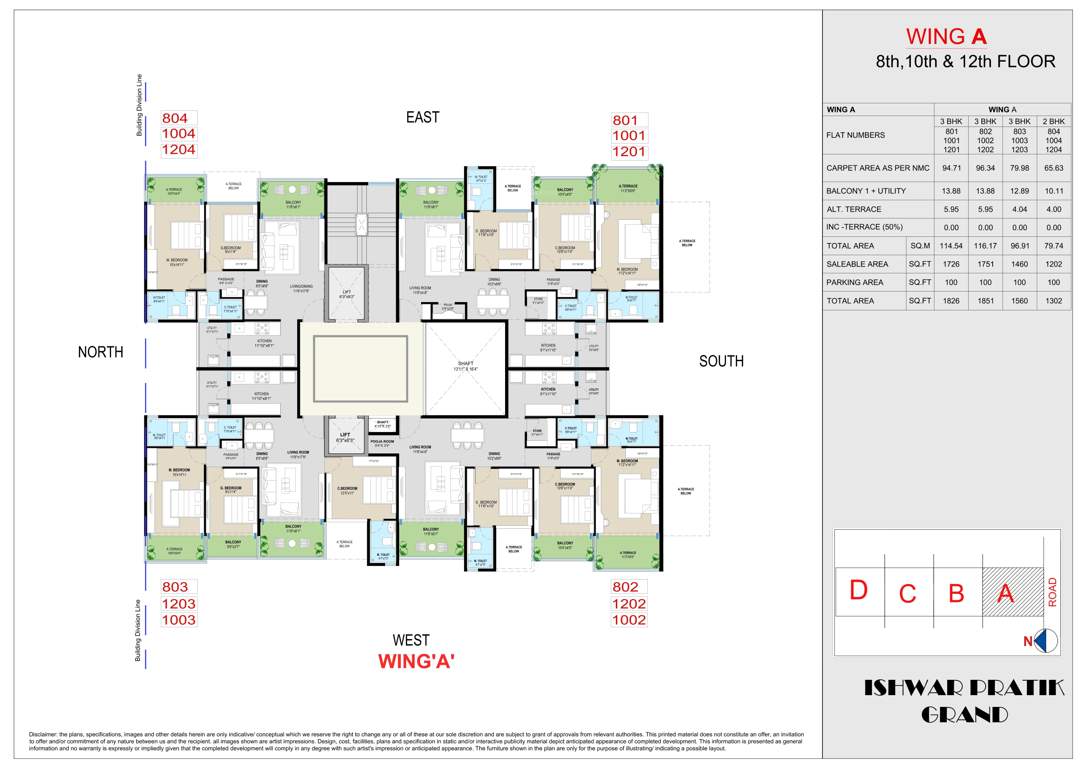  ishwar pratik grand Ishwar Pratik Grand B Wing Cluster Plan