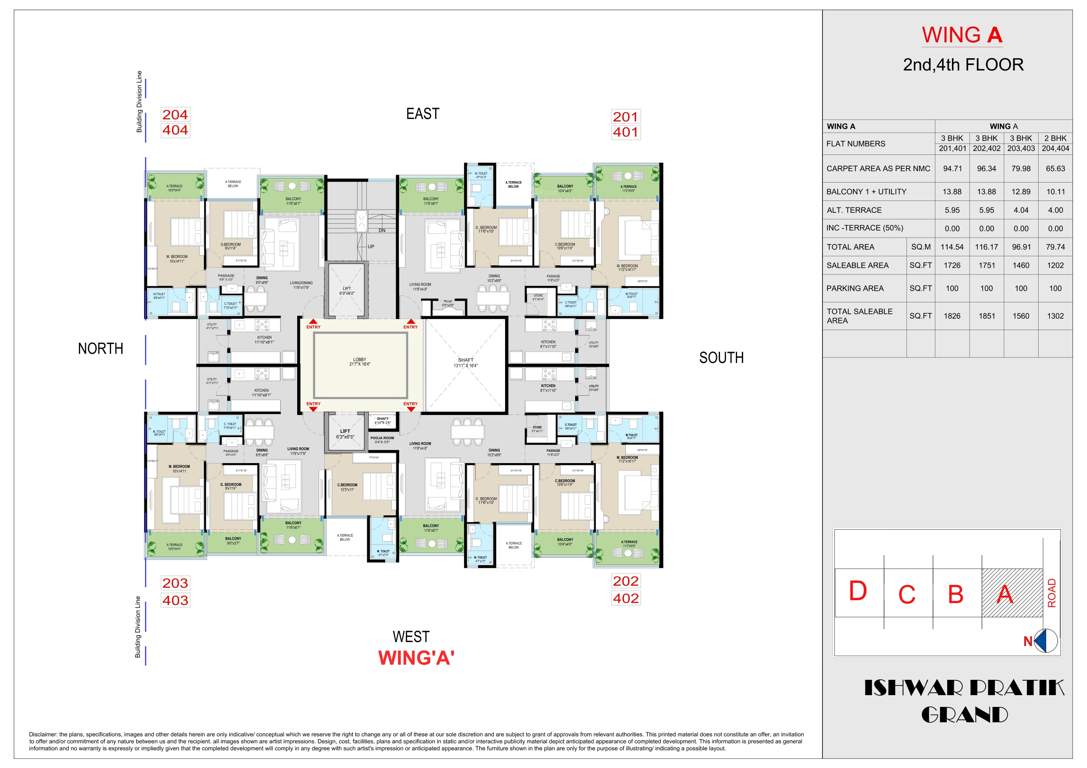  ishwar pratik grand Ishwar Pratik Grand D Wing Cluster Plan