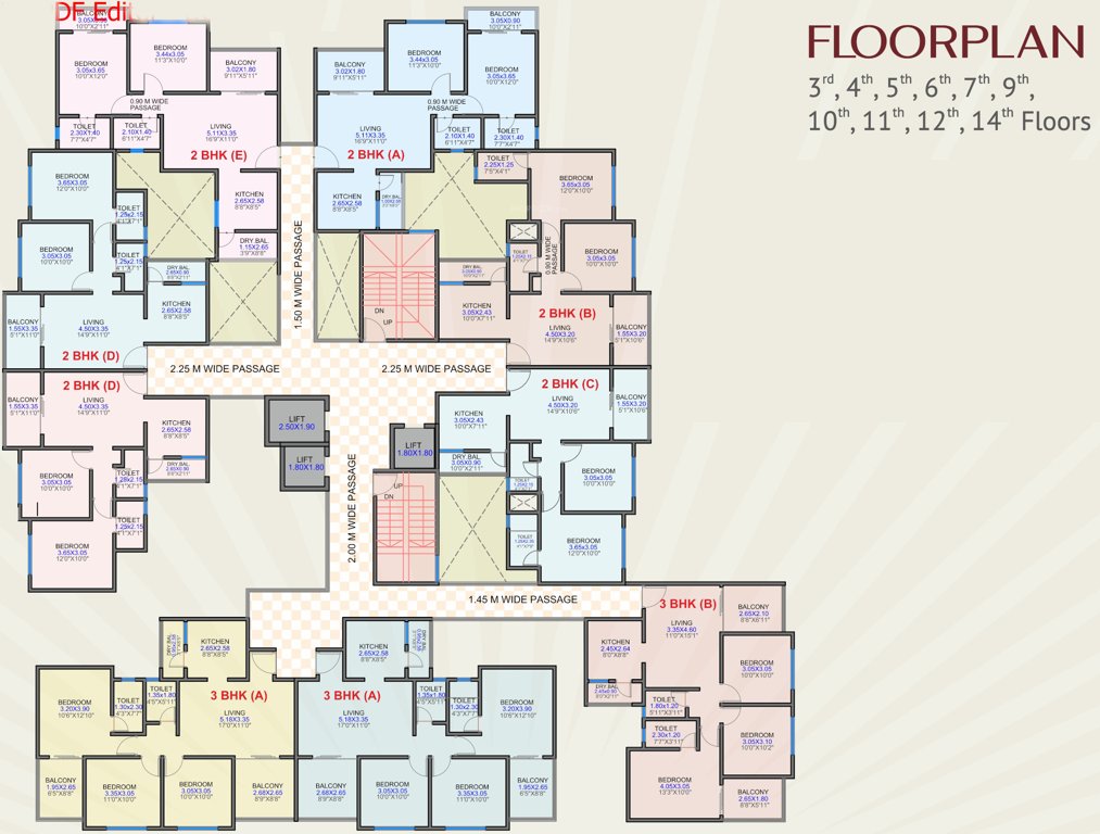  horizon Horizon Cluster Plan from 3rd to 14th Floor