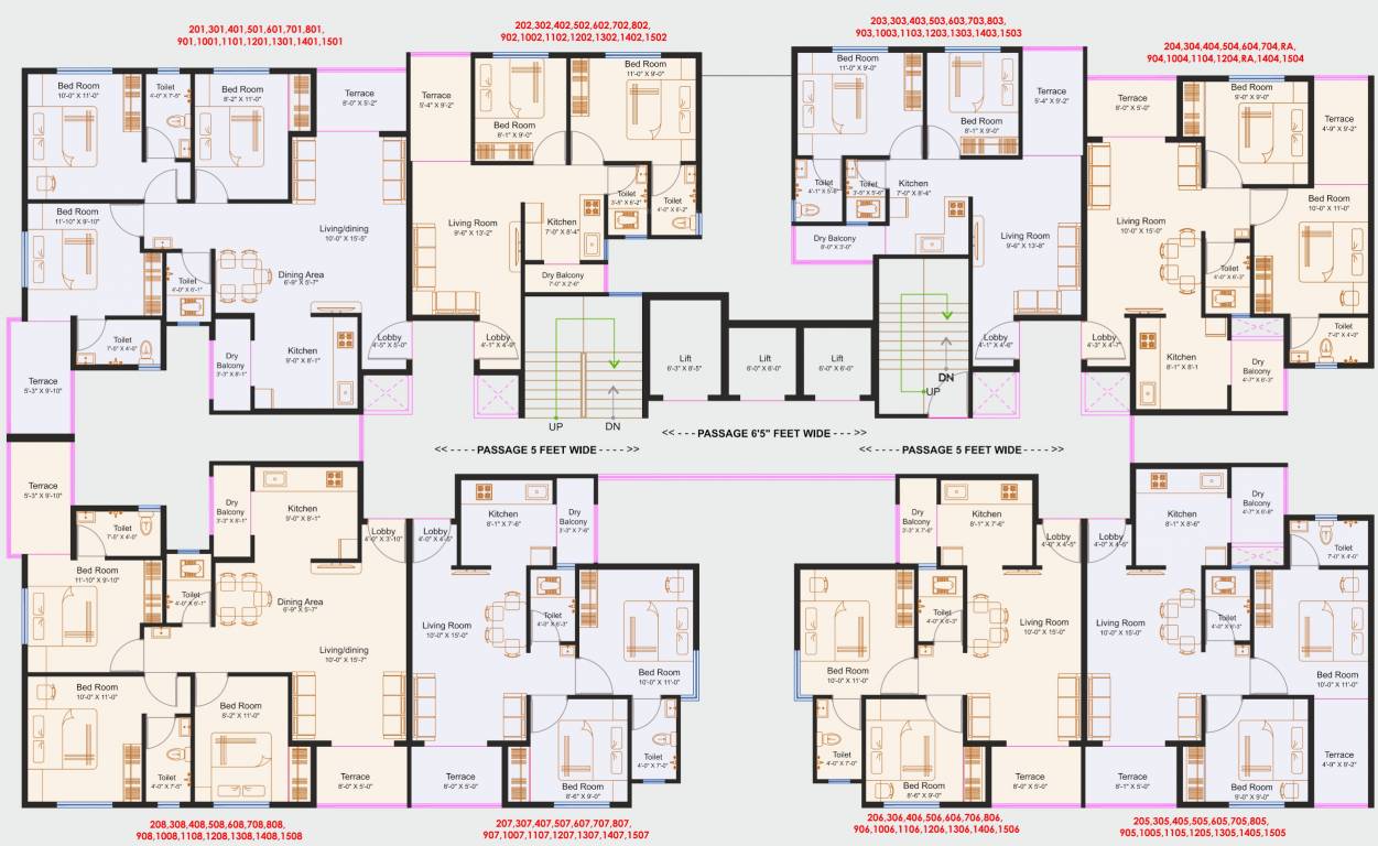  kinaara b c B Building Cluster Plan from 2nd to 15th Floor