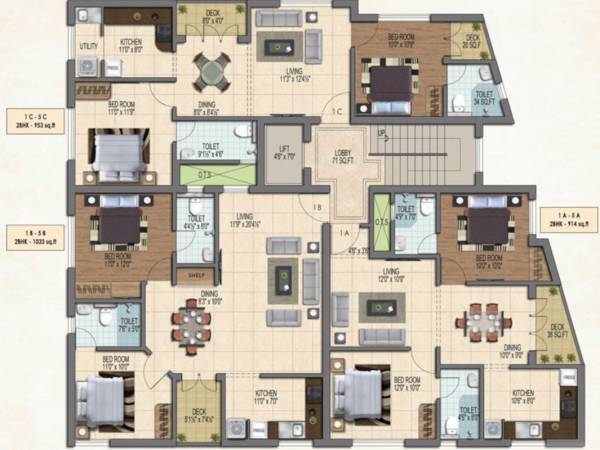  petunia Petunia Cluster Plan From 1st To 5th Floor