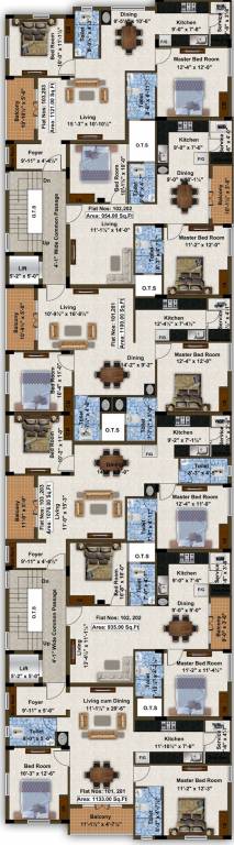  anantha Sai Anantha Cluster Plan from 1st to 2nd Floor