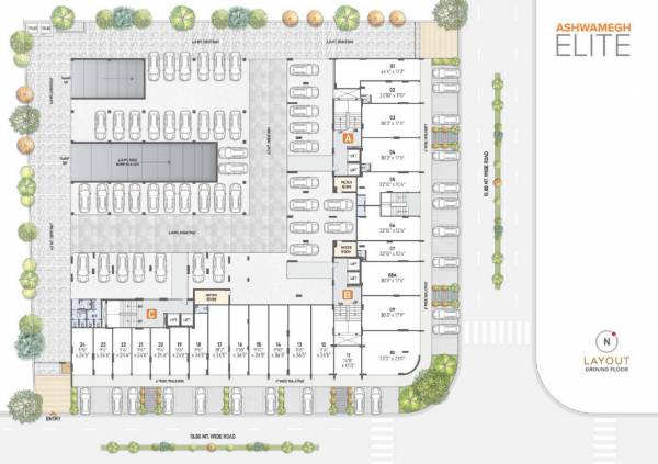  elite Block A, Block B And Block C Cluster Plan for ground Floor