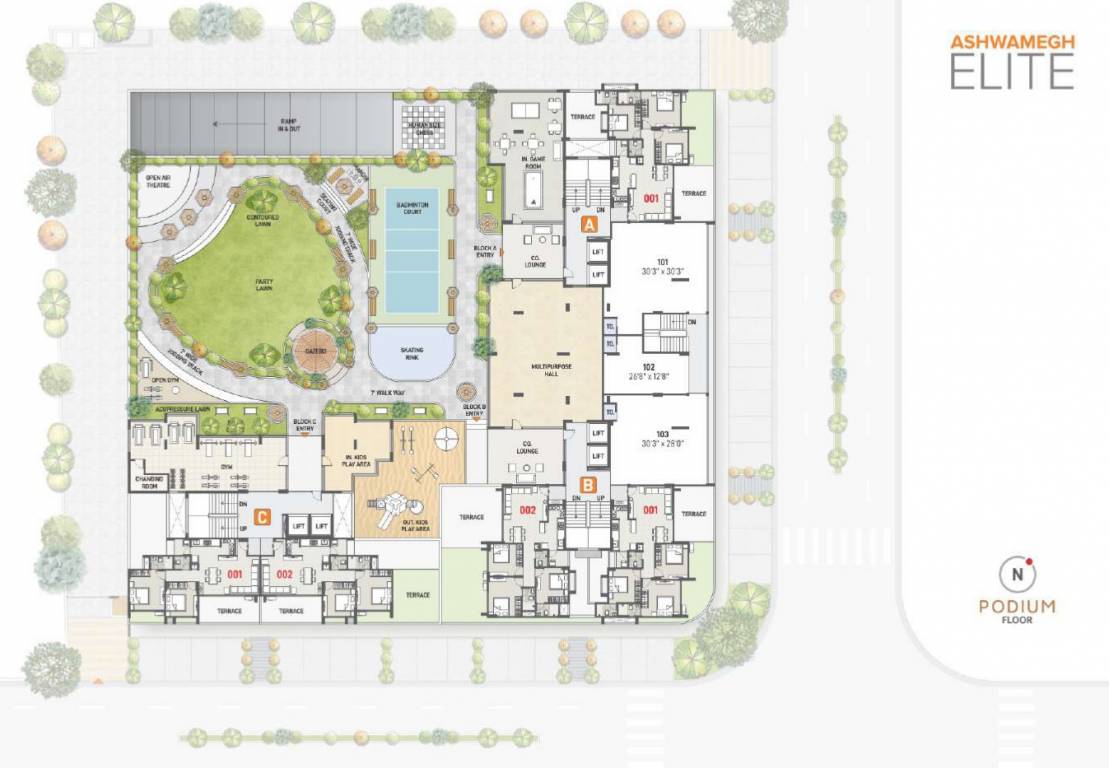  elite Block A, Block B And Block C Podium Cluster Plan