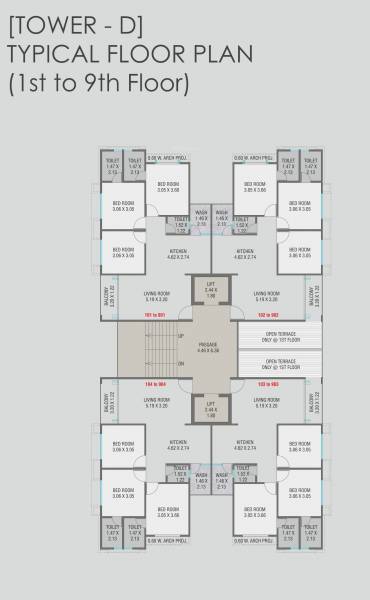  126 Block D Cluster Plan From 1st to 9th Floor