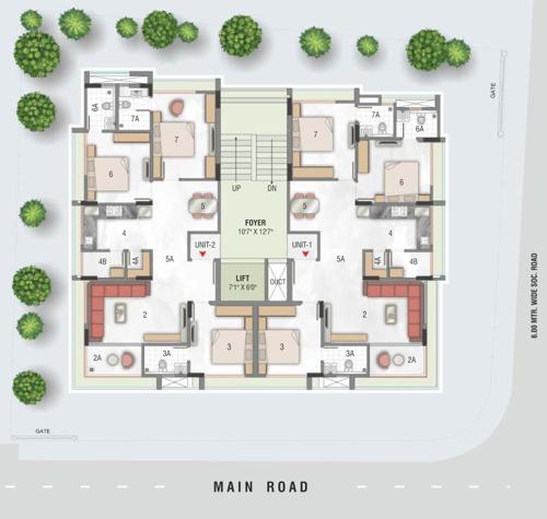  shalin-palette Shalin Palette Cluster Plan from 1st to 5th Floor